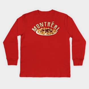 Love Montreal, Love Poutine Travel T-shirt Kids Long Sleeve T-Shirt